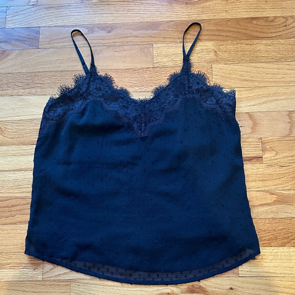 Navy Lace Trim Cami Top